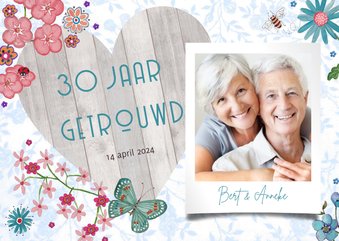 Jubileum FEEST Eigen Foto Hout Hart