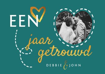 Jubileum uitnodiging hip en stijlvol met eigen foto en goud