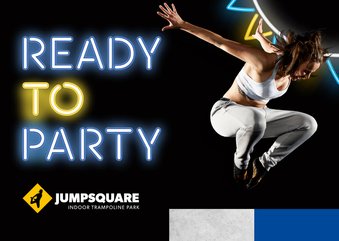 Jumpsquare kinderfeest uitnodiging meisje