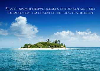 Kaart met spreuk eiland