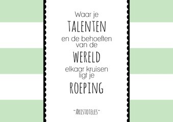 Kaartje Nieuwe Baan Quote - WW