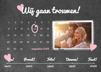 Kalender krijt trouwen - BK