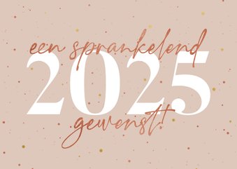 Kerskaart sprankelend 2025 gewenst koperlook