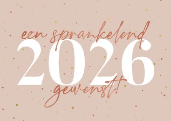 Kerskaart sprankelend 2026 gewenst koperlook