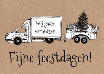 Kerst verhuiskaart verhuiswagen