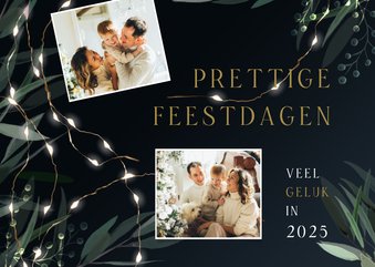 Kerstkaart 2024-2025 met 2 foto's en takjes