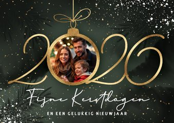 Kerstkaart 2026 kerstbal met foto