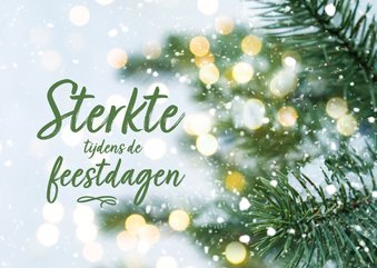 Kerstkaart dennentak sterkte tijdens de feestdagen 