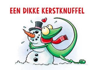 Kerstkaart - Een dikke kerstknuffel 