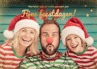 Kerstkaart fijne feestdagen eigen foto