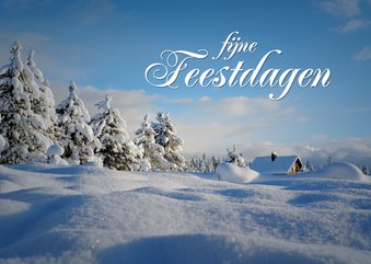 Kerstkaart fotomotief van winterlandschap