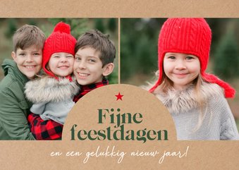 Kerstkaart gezin foto's met boogkader