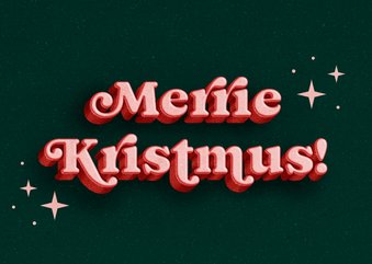 Kerstkaart grappig Merrie Kristmus retro