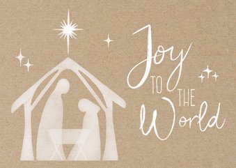 Kerstkaart Joy to the World - Christelijk