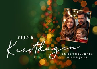 Kerstkaart kerstboom met foto en lichtjes