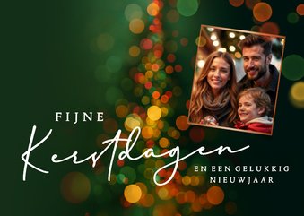 Kerstkaart kerstboom met foto en lichtjes