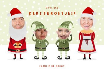 Kerstkaart kerstgezin met eigen foto's