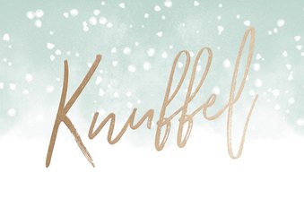 Kerstkaart Knuffel met waterverf en sneeuw