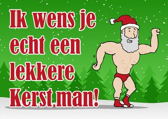 Kerstkaart lekkere kerstman