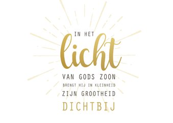 Kerstkaart licht goud