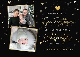 Kerstkaart Lichtpuntjes - Liefdevol thema - met eigen foto's