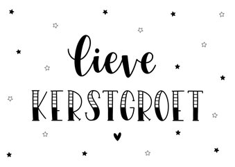 Kerstkaart lieve kerstgroet sterren