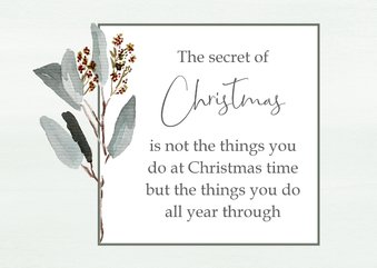 Kerstkaart mint Secret of Christmas