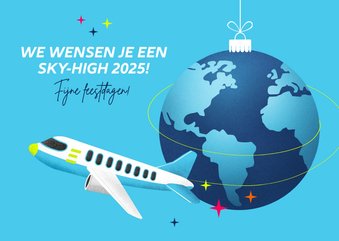 Kerstkaart we wensen je een sky-high 2026