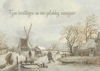 Kerstkaart winterlandschap Gerrit Lamberts