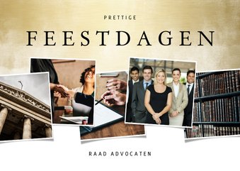 Kerstkaart zakelijk fotocollage met gouden waterverf