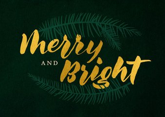 Kerstkaart zakelijk 'Merry and bright'