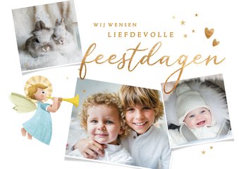 Kerstkaartje fotocollage liefdevolle feestdagen