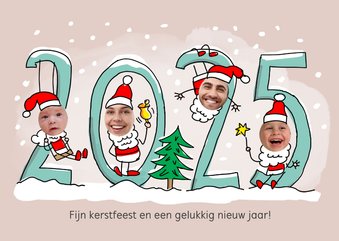 Kerstmannetjes fotocollage met 4 foto's 