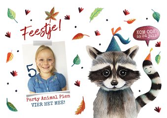 Kinderfeestje arty animal wasbeer