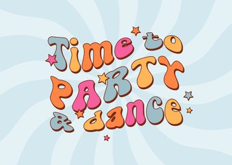 Kinderfeestje dansfeest disco uitnodiging funky