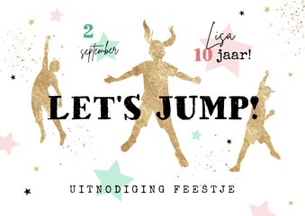 Kinderfeestje jump party trampoline sterren goud