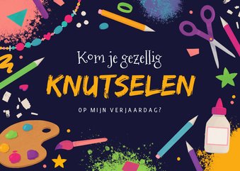 Kinderfeestje knutselen verf lijm knipsels knutselfeest