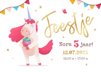 Kinderfeestje unicorn cupcake slingers sterretjes meisje