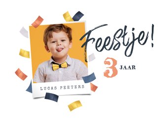 Kinderfeestje vrolijk hip confetti goud blauw rosé foto