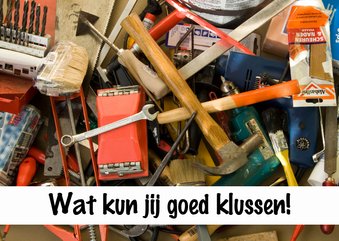 Kluskaart rechthoek aanpasbare tekst