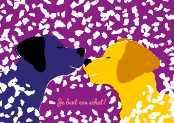 KNGF bedankkaart met twee liefdevolle hondjes
