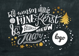 Krijtbord lettering kerstkaart