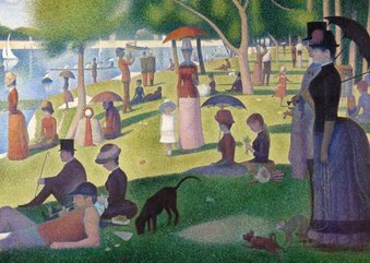 Kunstkaart van Georges Seurat. Een zondag op La Grande Jatte