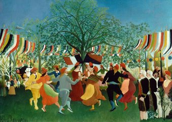 Kunstkaart van Henri Rousseau. De feestdag