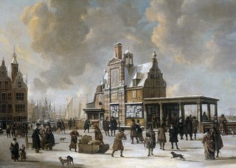 Kunstkaart van Jan van der Heijden. Stadhuis op de Dam