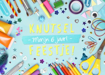 Leuke uitnodiging creatief kinderfeestje of knutselfeestje