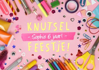 Leuke uitnodiging knutsel- of creatief kinderfeestje 