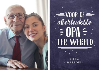 Moderne kaart voor de allerleukste opa van de wereld