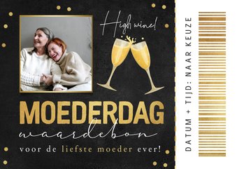 Moederdag waardebon ticket avondje uit foto goud