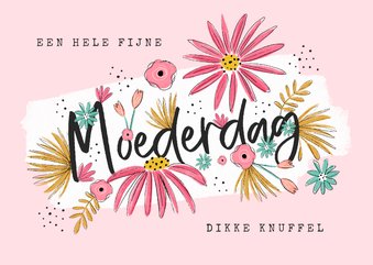 Moederdagkaart bloemen fijne moederdag lieve mama